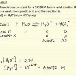 Balanced Equation For The Ionization Of Formic Acid In Water