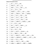 Introduction To Balancing Chemical Equations Worksheet Answers