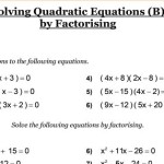 Quadratic Equation Practice Questions For Bank