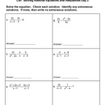 Rational Function Equations And Inequalities Worksheet