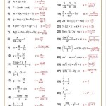 Rearranging Equations Worksheet With Answers