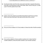 System Of Equation Word Problems Test