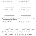 Writing Quadratic Equations In Standard Form Worksheet Pdf